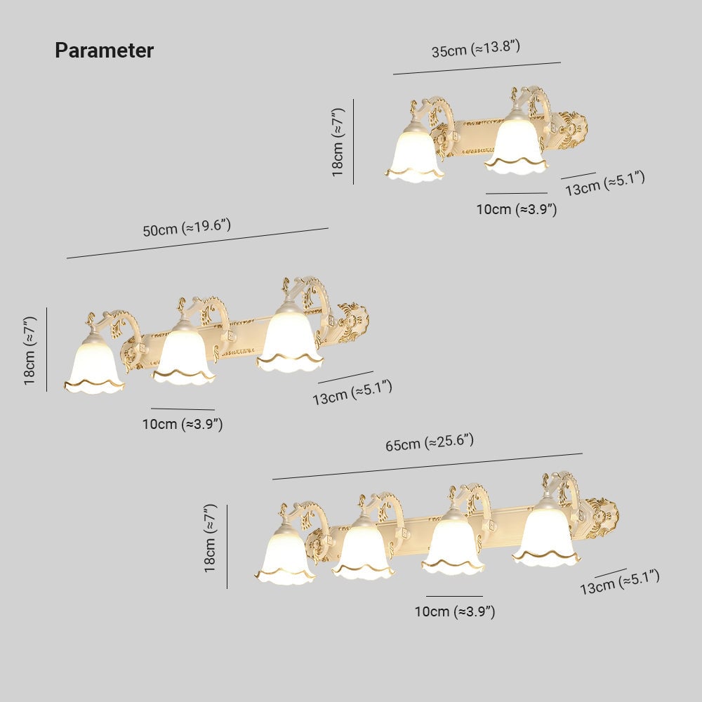 Félicie Französisch Klassisch Spiegelfront Wandleuchte, 4 Farben, 2/3/4-flammig - Lumpaz