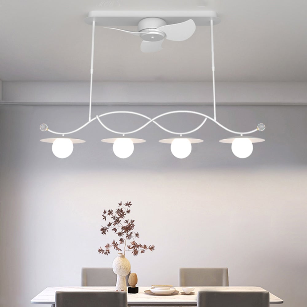 Carins Deckenventilator mit Beleuchtung Weiß, 2 Stile, ∅100/120CM - Lumpaz