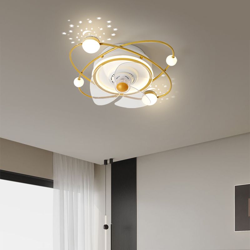 Madina Deckenventilator mit Beleuchtung Stern 3-Blatt, 2 Farben, ∅60CM - Lumpaz