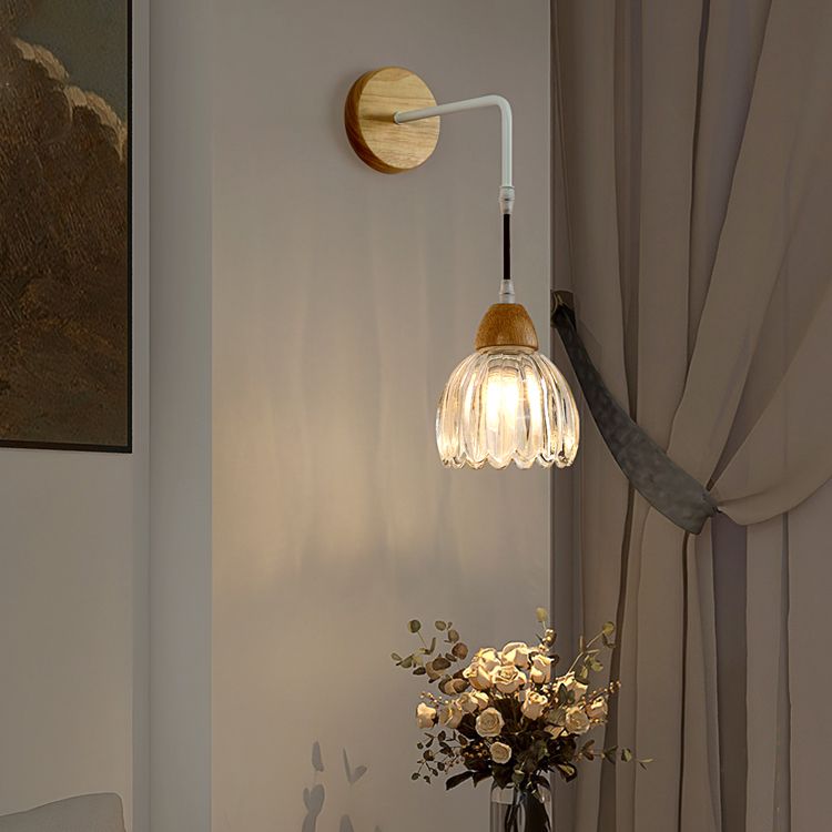 Lily Spiegelfront Wandleuchte Blume, Holz, ∅14CM - Lumpaz