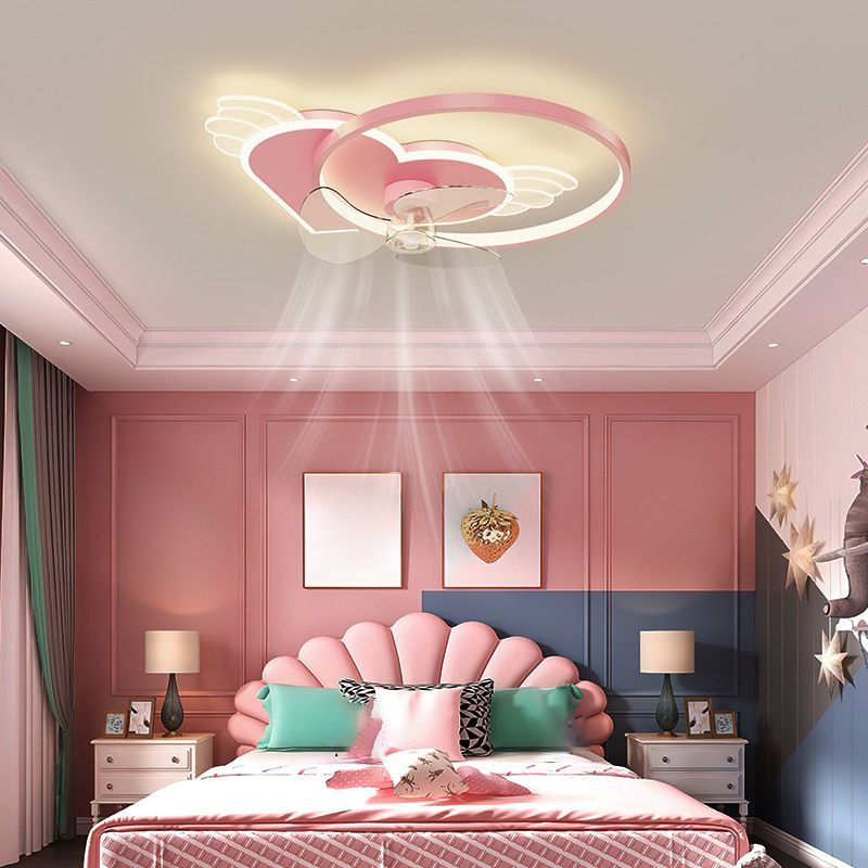 Minori Deckenventilator mit Beleuchtung Herz Rosa, 56CM Lang - Lumpaz