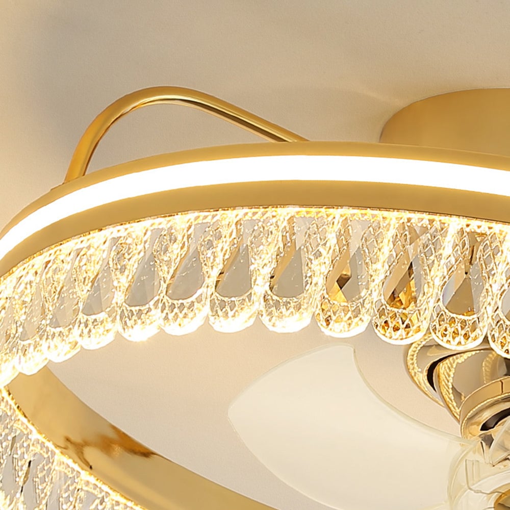 Kelley Deckenventilator mit Beleuchtung Gold, 2 Stile, ∅50/60CM - Lumpaz