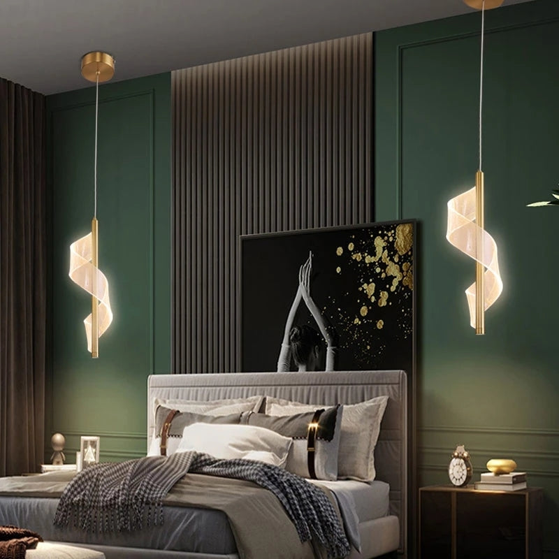 Nordic Metal Bedside Chandelier Pendelleuchte für Schlafzimmer - Lumpaz