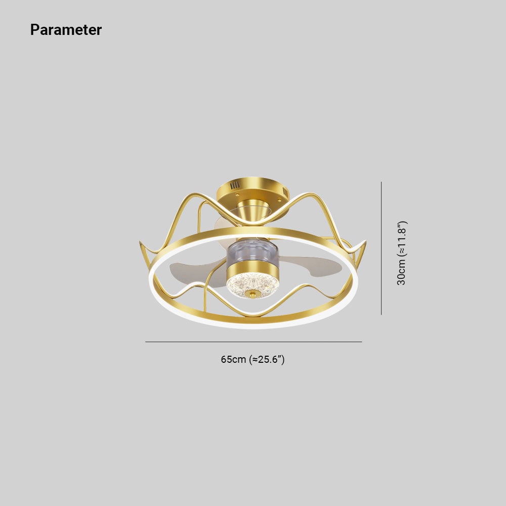 Kelley Deckenventilator mit Beleuchtung Gold & Schwarz, ∅65CM - Lumpaz
