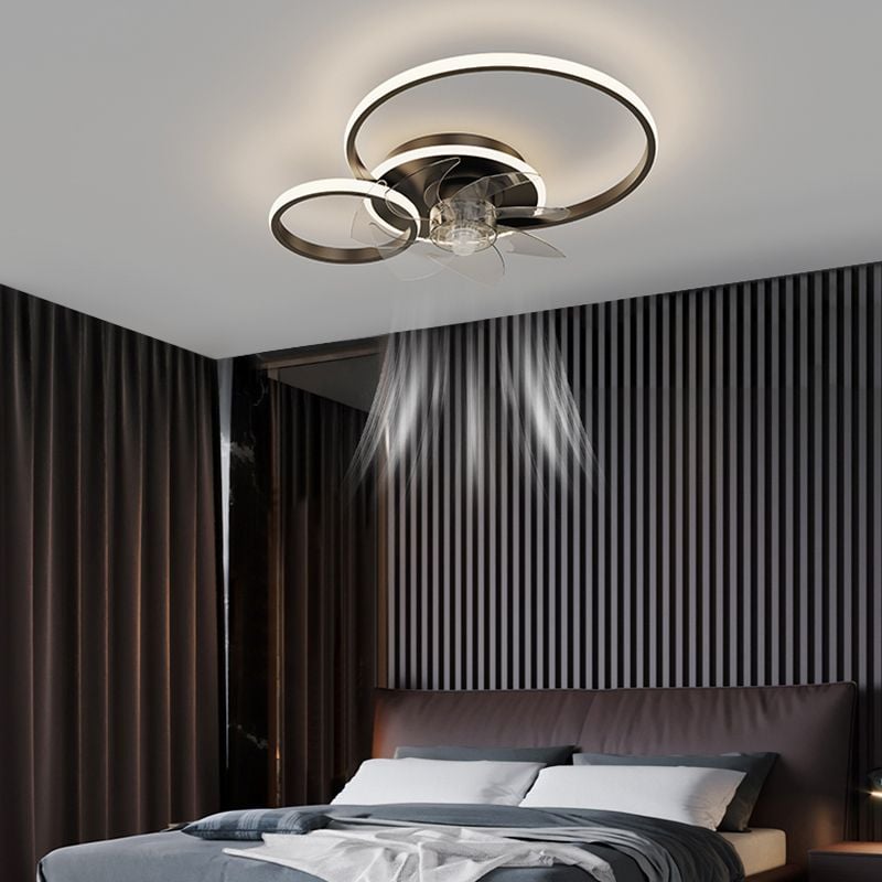 Arisha Deckenventilator mit Beleuchtung 2/3/4/5 Ringe, 2 Farben, ∅45/55/60/80CM - Lumpaz