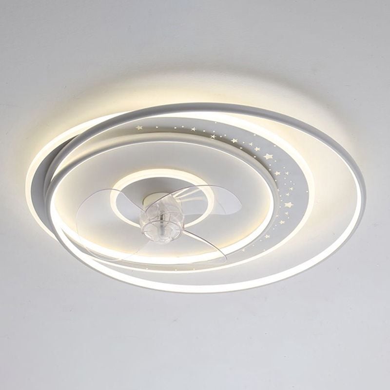 Edge Deckenventilator mit Beleuchtung Weiß, 8 Stile, ∅41/60CM - Lumpaz