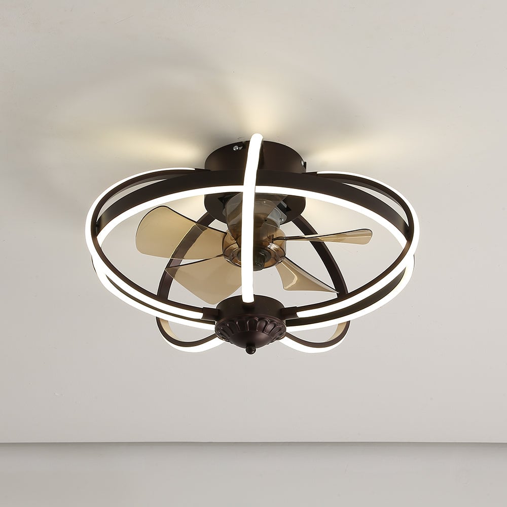 Lacey Deckenventilator mit Beleuchtung, Aluminium & Metall, ∅50CM - Lumpaz