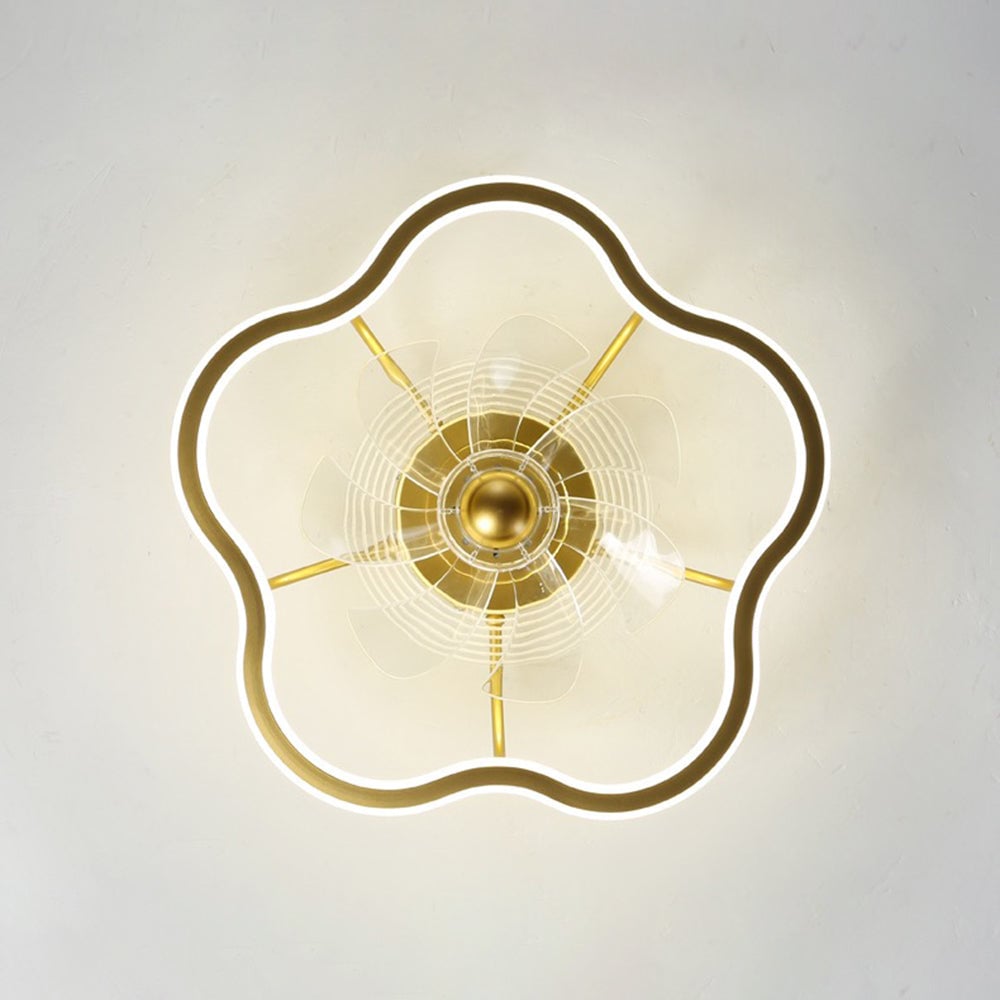 Kelley Deckenventilator mit Beleuchtung Blume Gold, ∅50CM - Lumpaz
