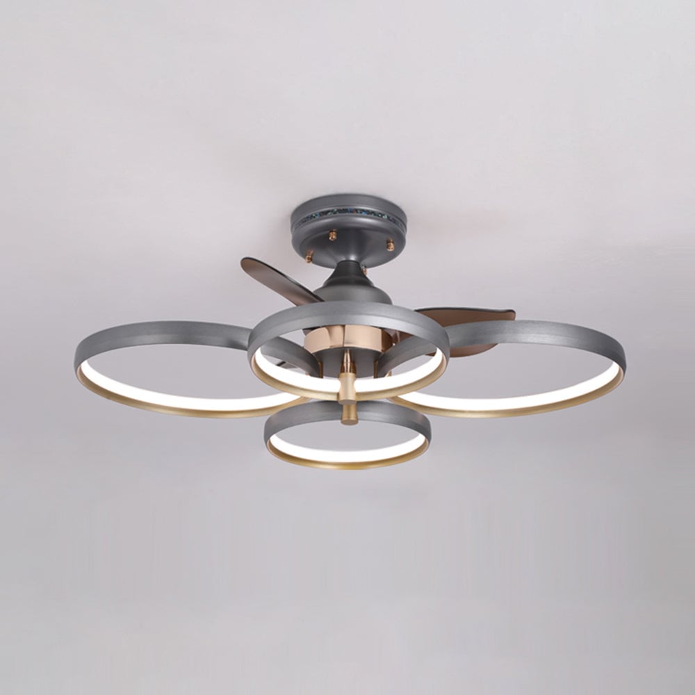 Kelley Deckenventilator mit Beleuchtung Aluminium & Metall, 2/3/4-flammig, ∅65/90CM - Lumpaz