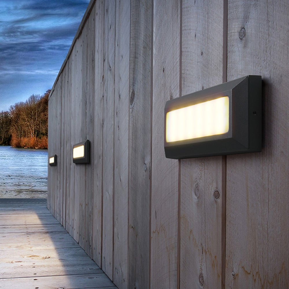 Orr Rechteck Außen-Treppenleuchte, 2 Farben, 23CM Lang - Lumpaz