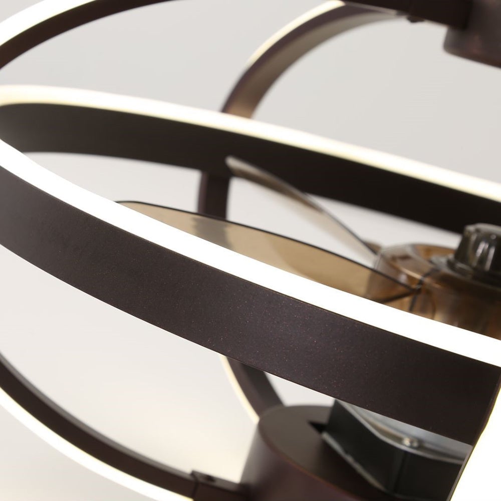 Lacey Deckenventilator mit Beleuchtung, Aluminium & Metall, ∅50CM - Lumpaz