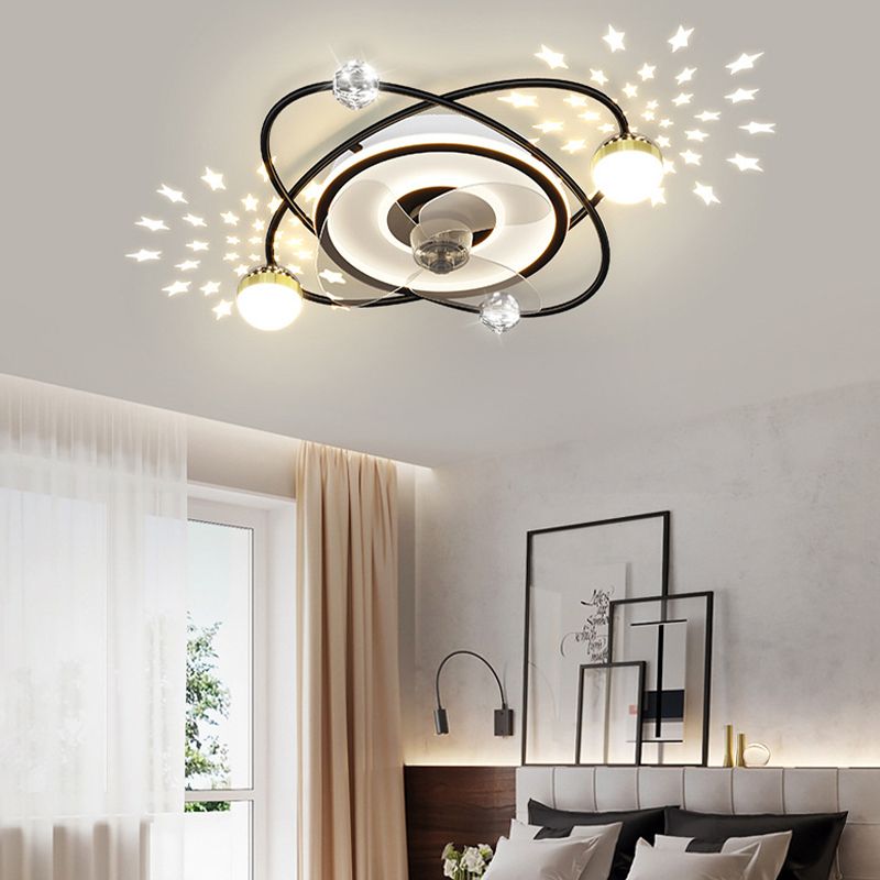Madina Deckenventilator mit Beleuchtung Stern 3-Blatt, 2 Farben, ∅55CM - Lumpaz