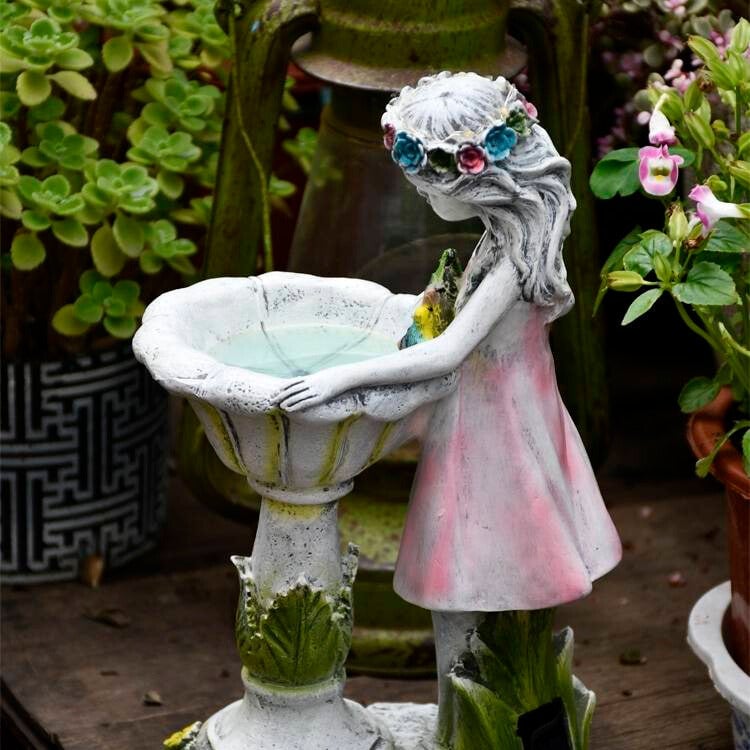 Minori Außenstehleuchte Feenmädchen Rosa Solarenergie, 28CM lang - Lumpaz