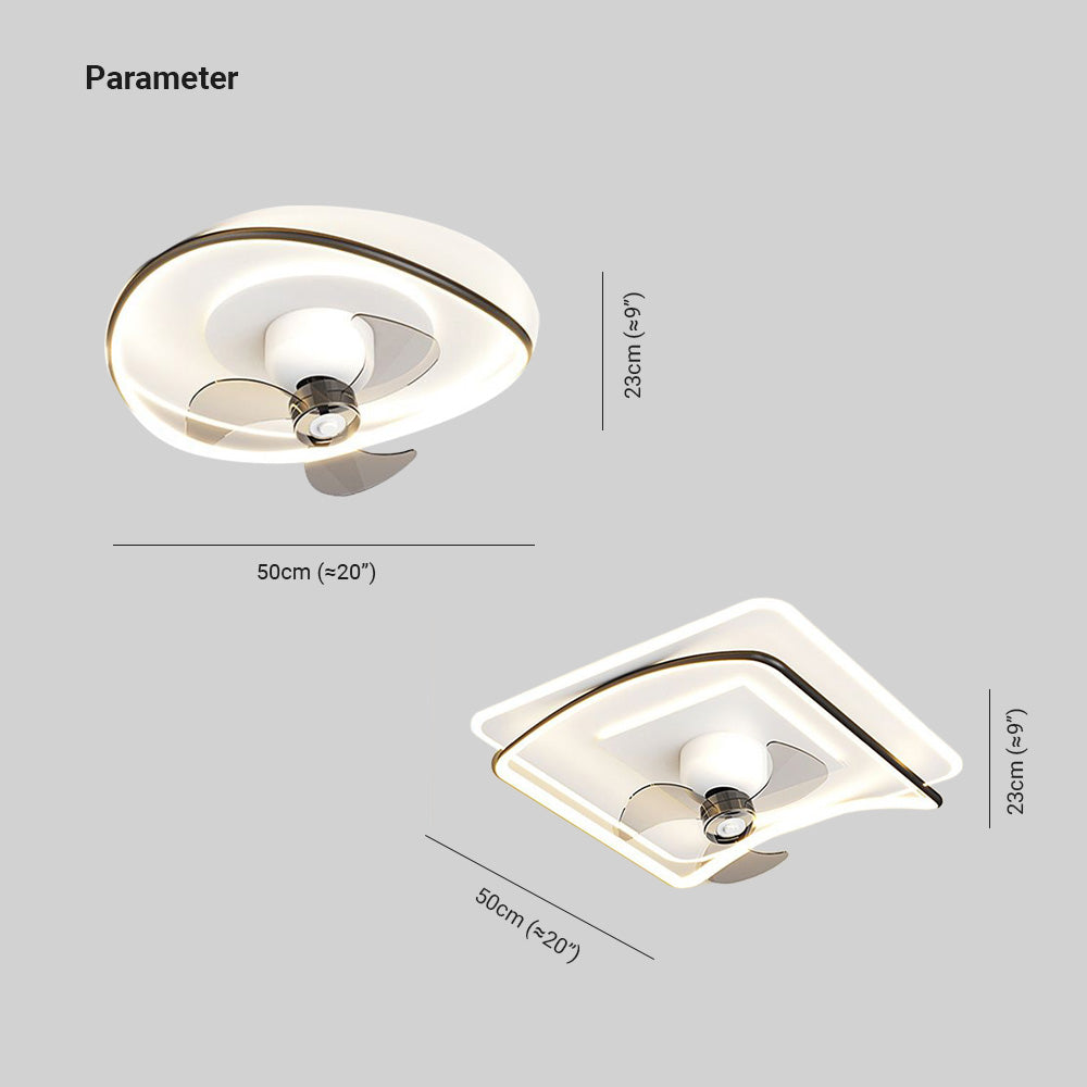 Lacey Deckenventilator mit Beleuchtung Geometrie, 3 Stile, ∅50CM - Lumpaz