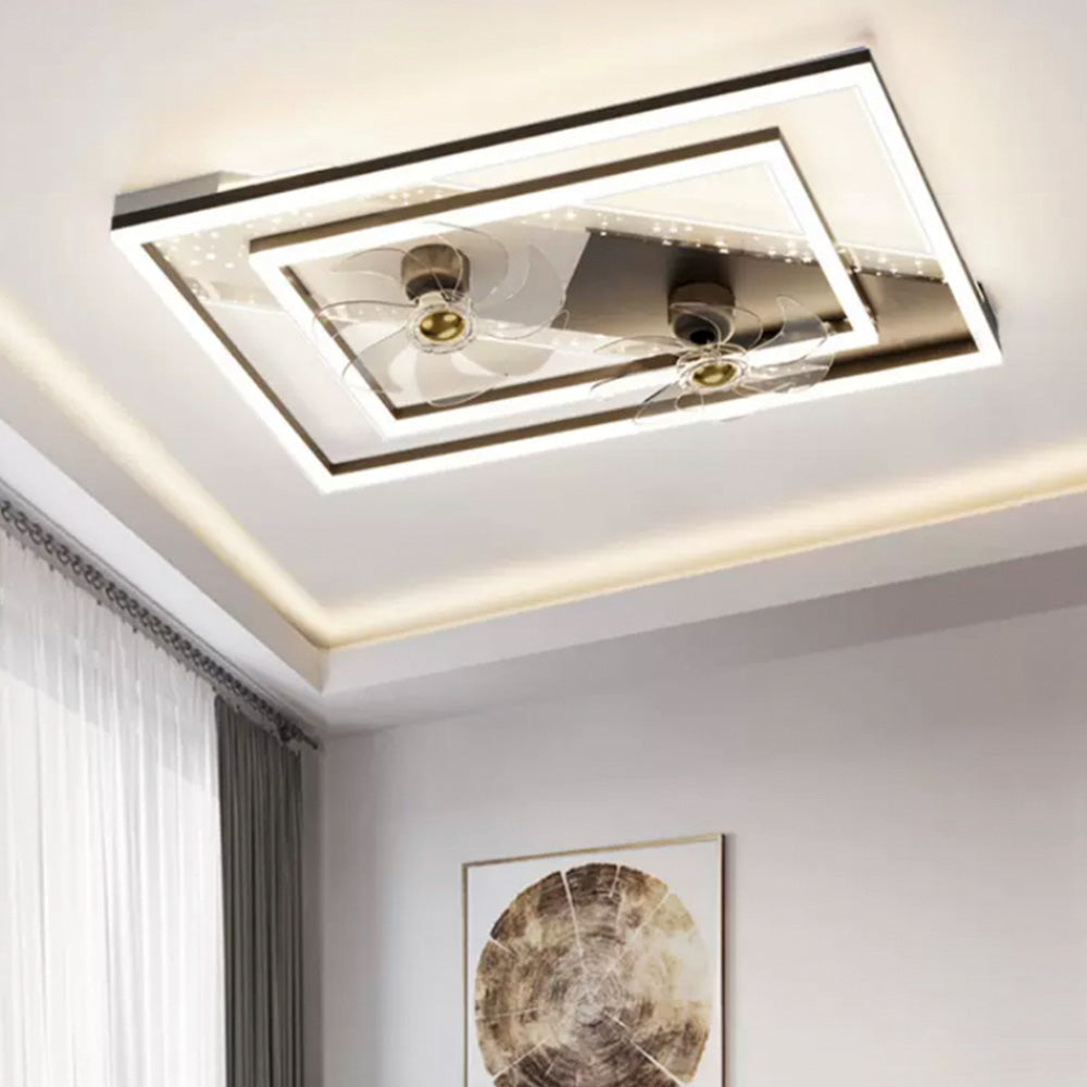 Kelley Deckenventilator mit Beleuchtung Blau & Schwarz, 5 Stile, ∅50/90/110CM - Lumpaz