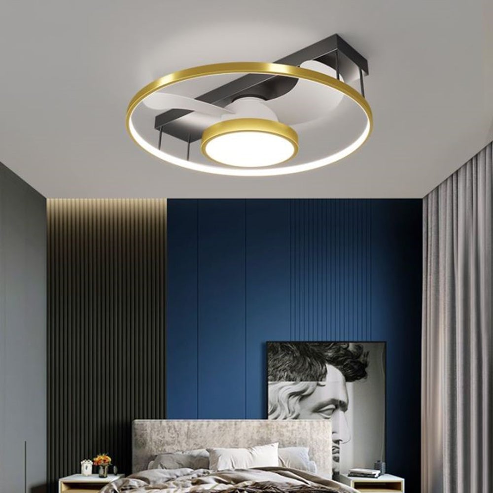 Kelley Deckenventilator mit Beleuchtung Gold, 3 Stile, ∅45/62/110CM - Lumpaz