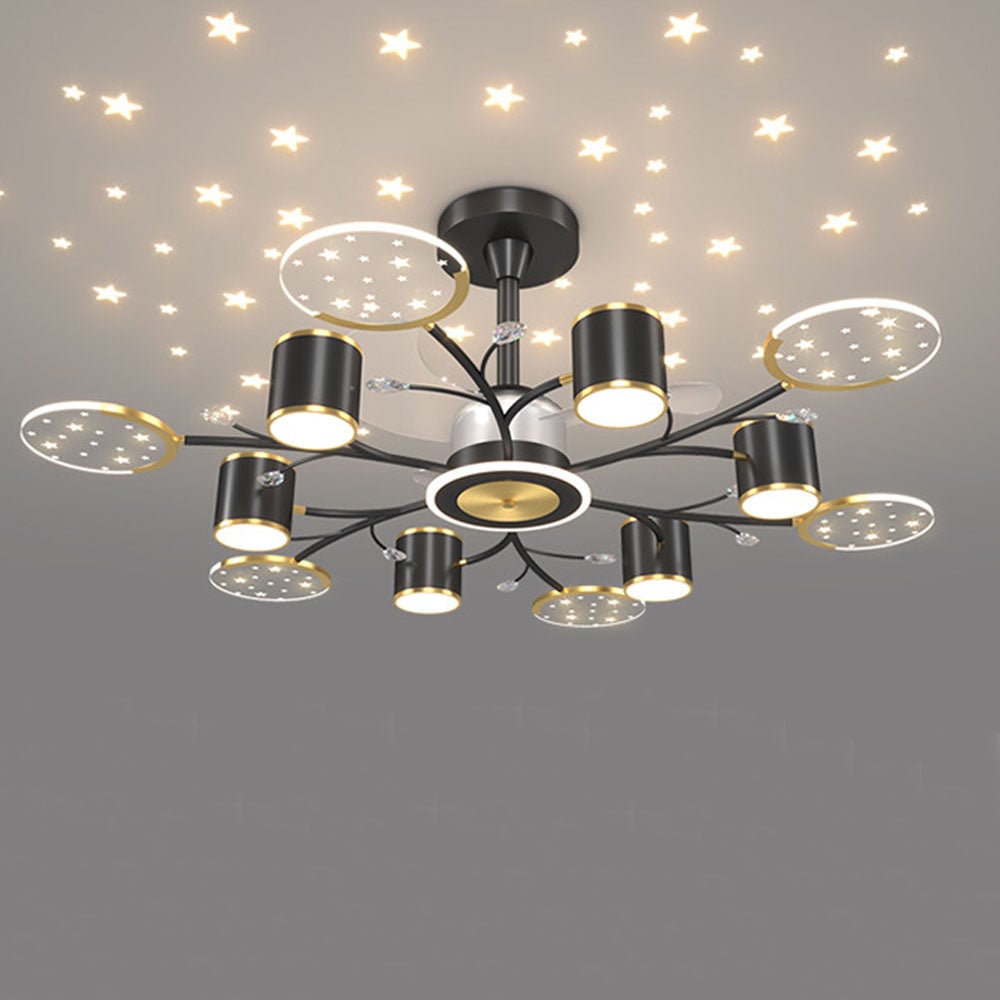 Madina Deckenventilator mit Beleuchtung, 6/8/10/12-flammig, ∅80/100/120CM - Lumpaz