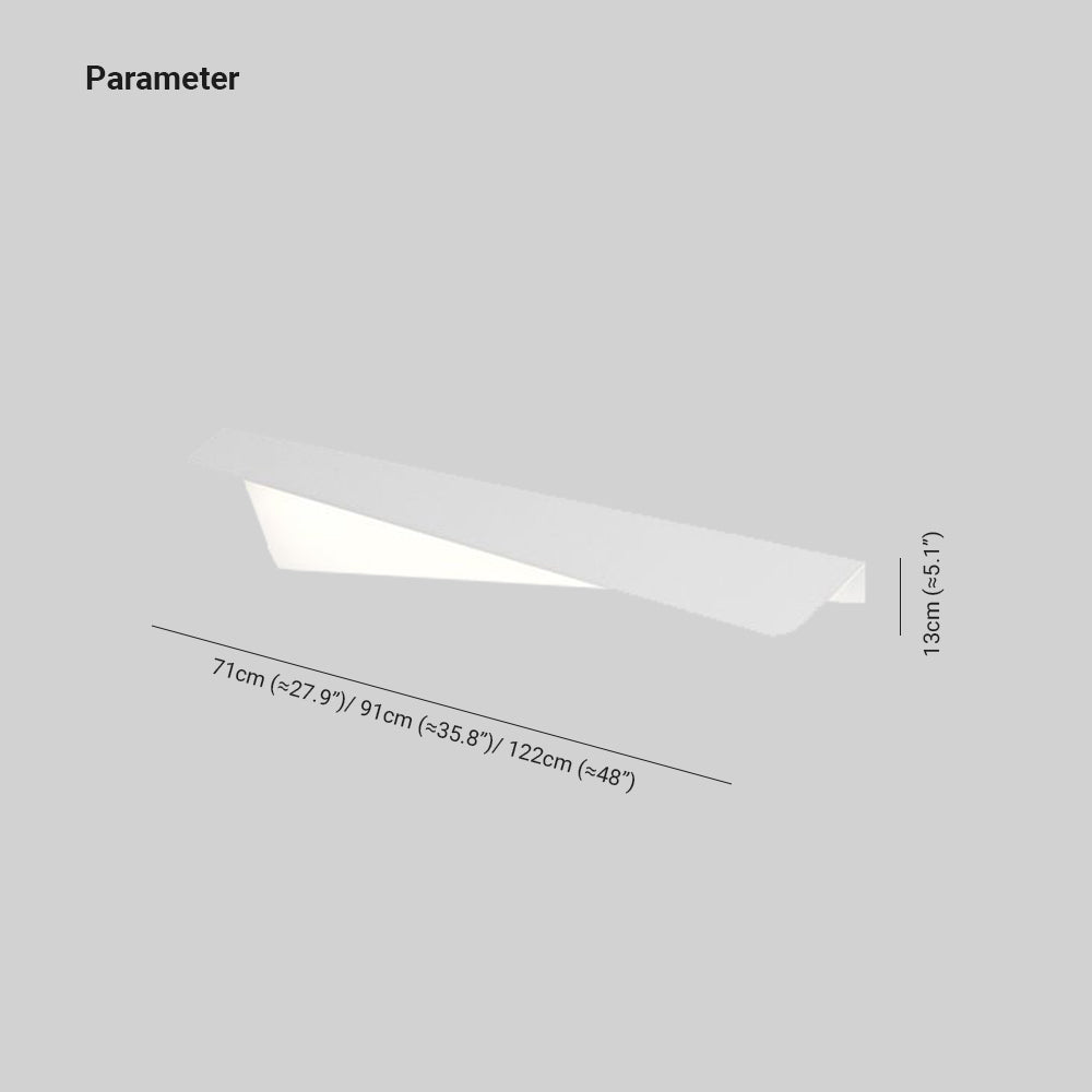 Leigh Spiegelfront Wandleuchte Falten, Weiß, 71CM/91CM/122CM Lang - Lumpaz