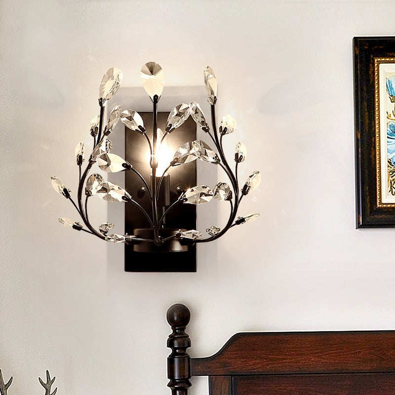 Einkopf-Kristall-Wandlampe, europäisch, für Wohnzimmer, Schlafzimmer, Nachttisch - Lumpaz