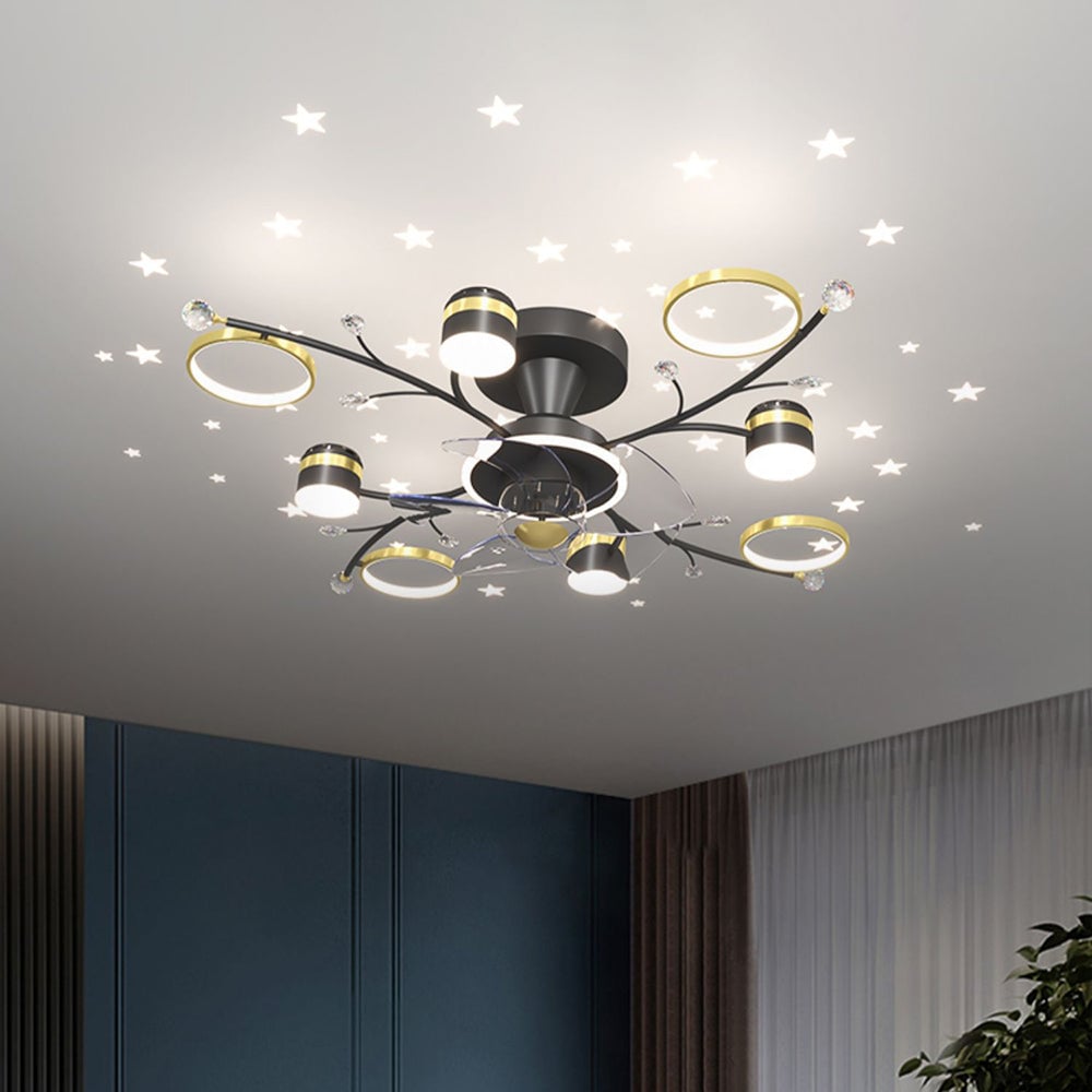 Madina Deckenventilator mit Beleuchtung, 6/8/10-flammig, ∅80/120CM - Lumpaz