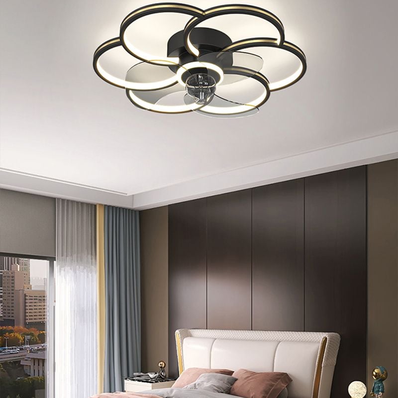 Arisha Deckenventilator mit Beleuchtung, 2 Farben, 4 Stile, ∅51/56/61cm - Lumpaz