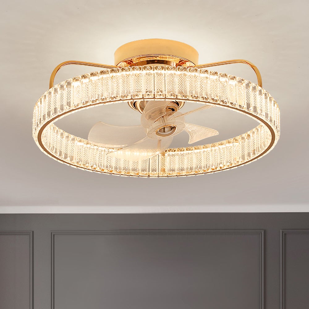 Kelley Deckenventilator mit Beleuchtung Gold, 2 Stile, ∅50/60CM - Lumpaz