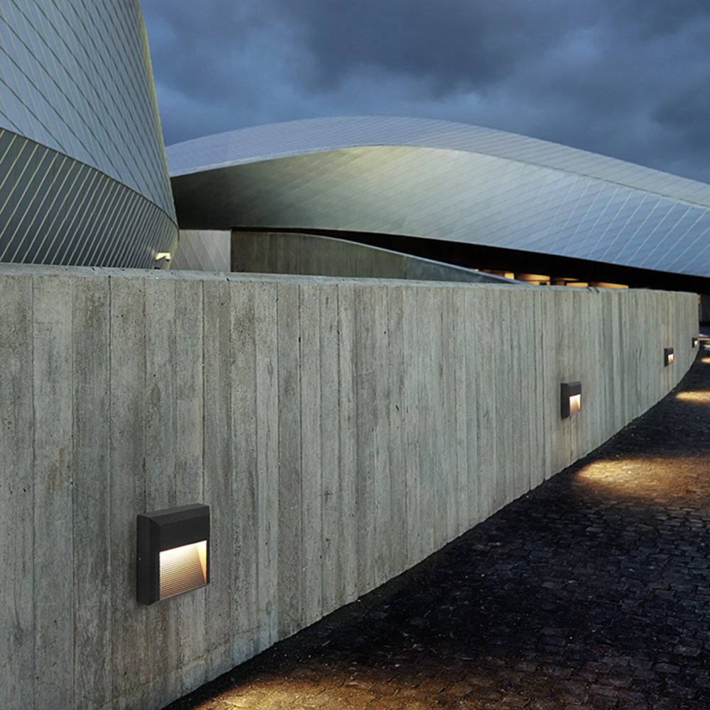 Orr Quadrat & Kreis Außen-Treppenleuchte, ∅ 20/23CM - Lumpaz