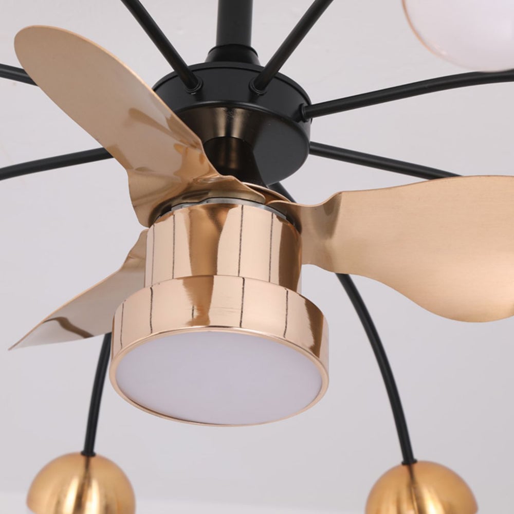 Valentina Deckenventilator mit Beleuchtung Aluminium & Metall, 8-flammig, ∅93CM - Lumpaz