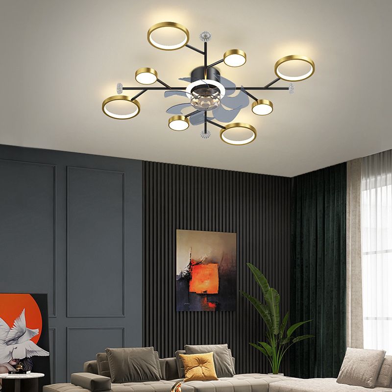 Weiss Deckenventilator mit Beleuchtung, 2 Farben, 62/88/107CM Lang - Lumpaz
