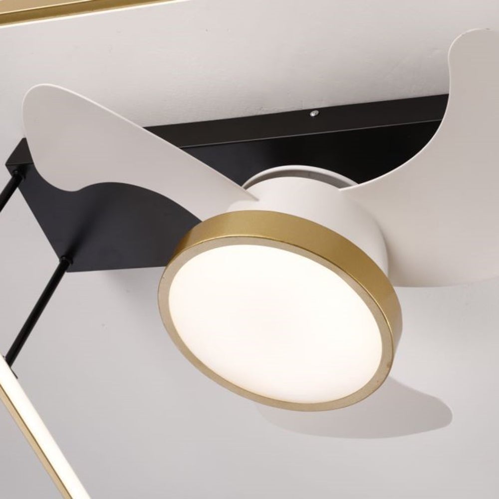 Kelley Deckenventilator mit Beleuchtung Gold, 3 Stile, ∅45/62/110CM - Lumpaz