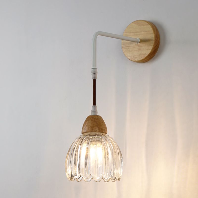 Lily Spiegelfront Wandleuchte Blume, Holz, ∅14CM - Lumpaz