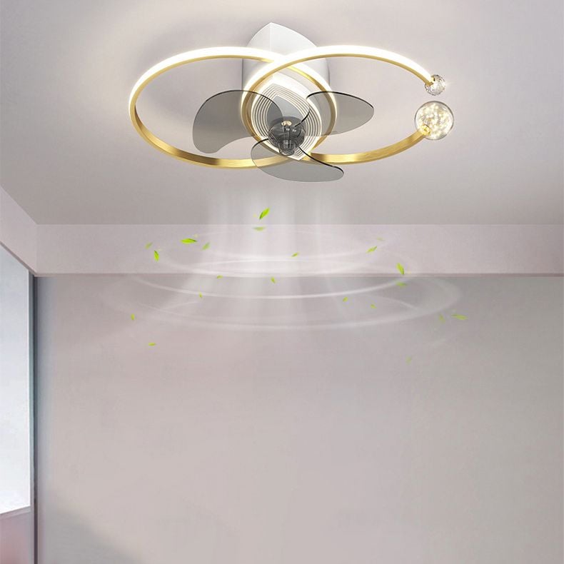 Arisha Deckenventilator mit Beleuchtung Doppel-C 3-Blatt, 2 Farben, ∅70CM - Lumpaz