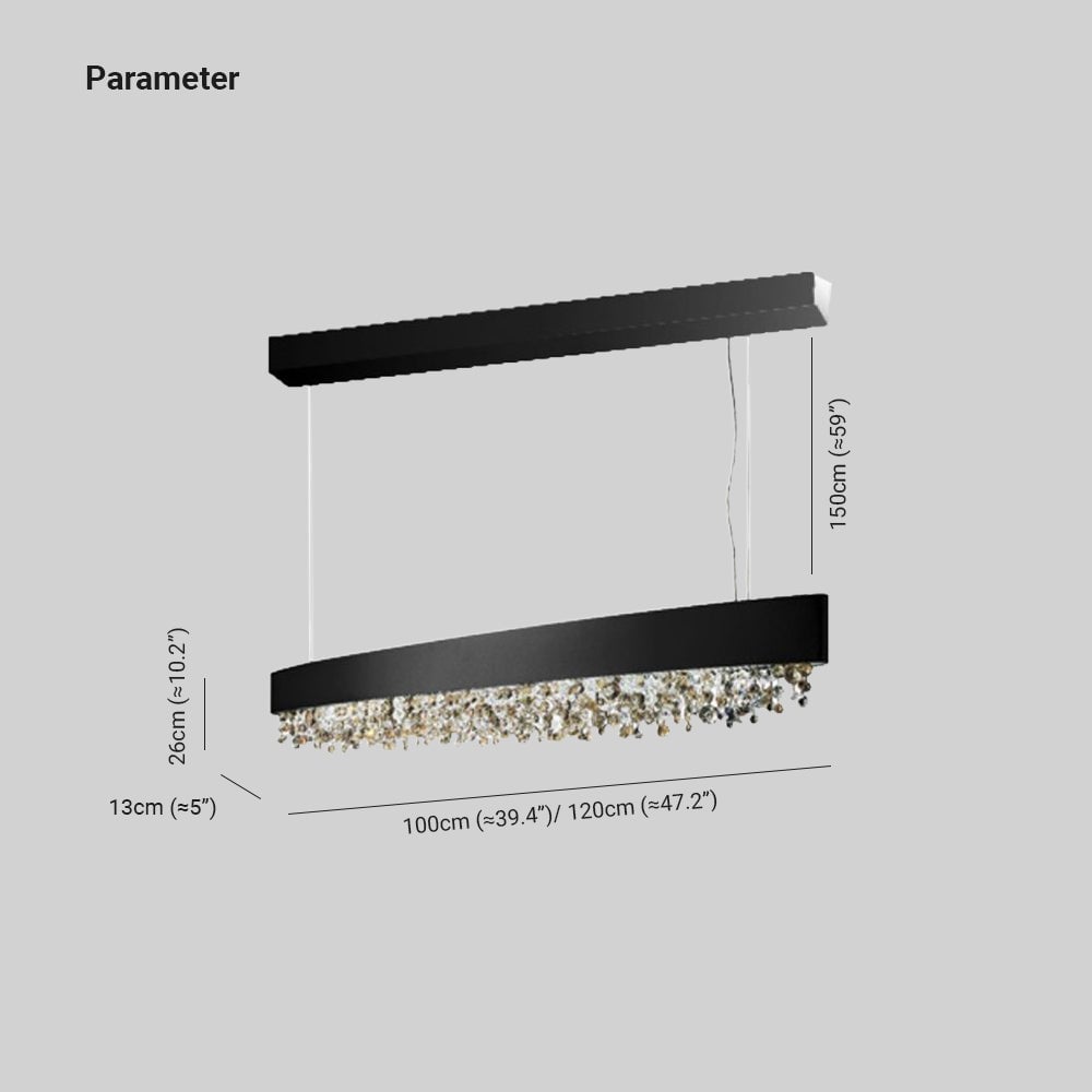 Marilyn Pendelleuchte Kristall, 4 Farben,100CM/120CM Lang - Lumpaz