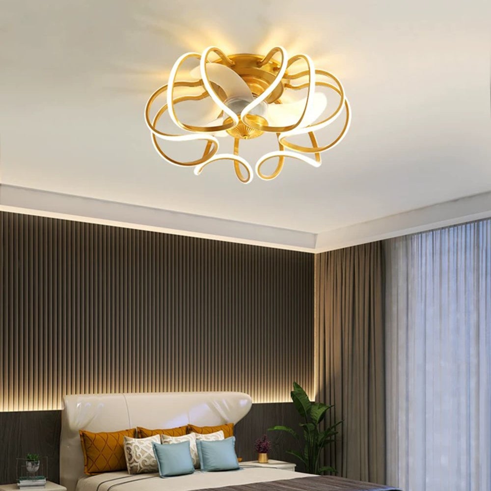 Lacey Deckenventilator mit Beleuchtung Gold, ∅50CM - Lumpaz