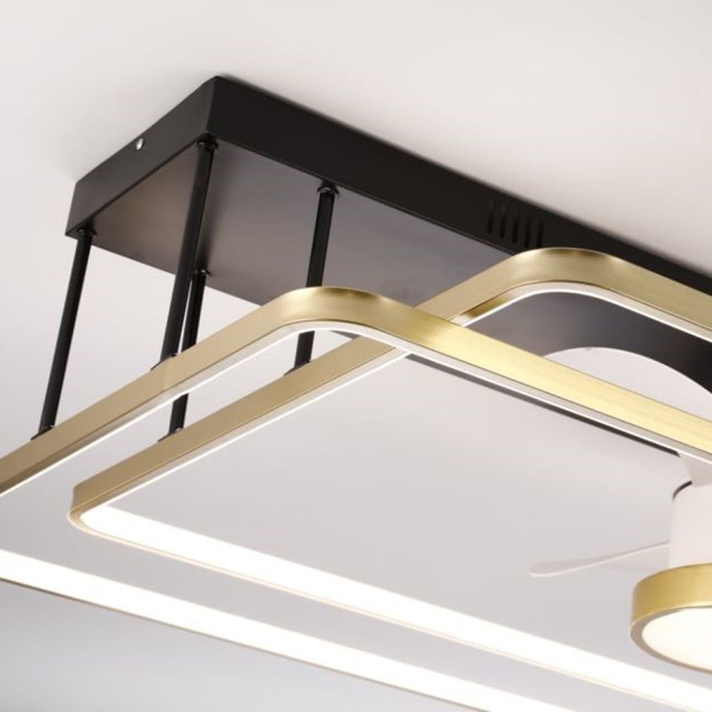 Kelley Deckenventilator mit Beleuchtung Gold, 3 Stile, ∅45/62/110CM - Lumpaz