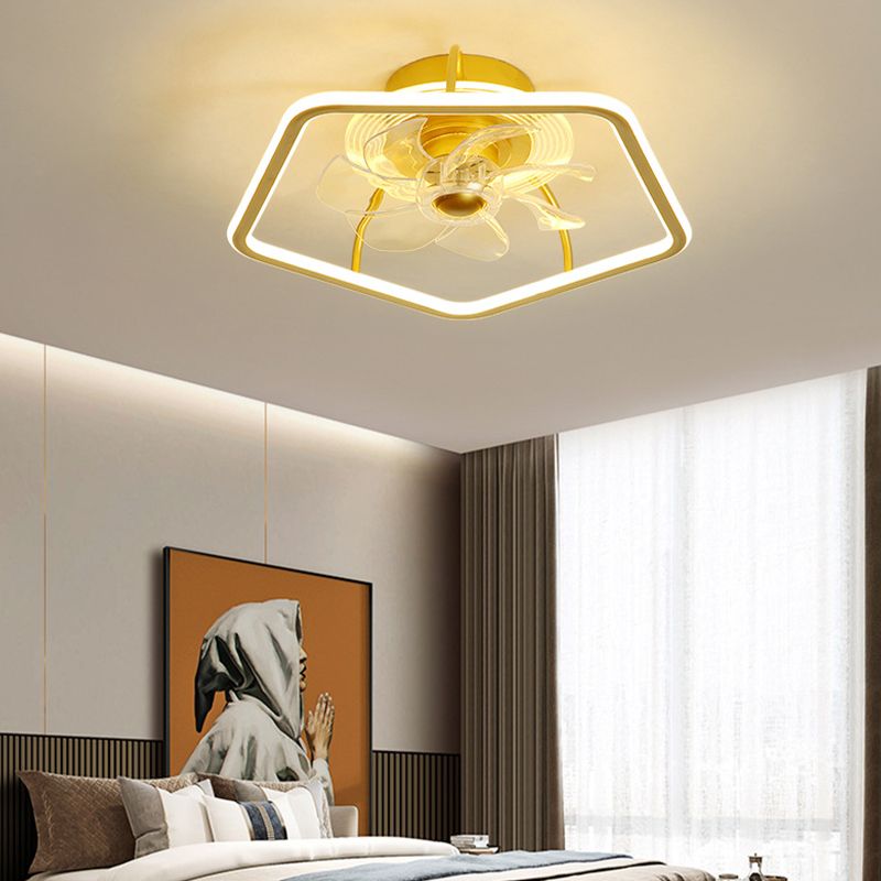 Edge Deckenventilator mit Beleuchtung Pentagon Schwarz 7-Blatt, 48CM Lang - Lumpaz