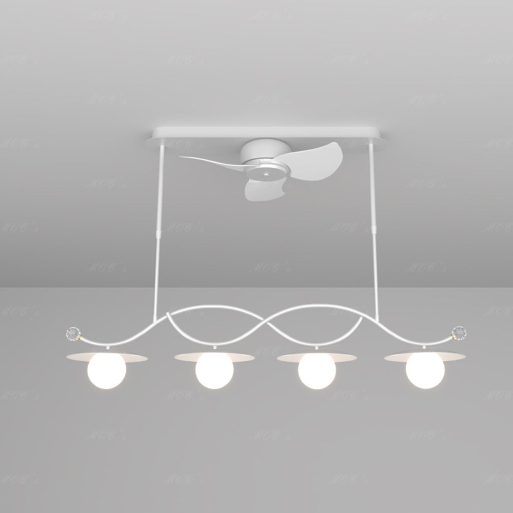 Carins Deckenventilator mit Beleuchtung Weiß, 2 Stile, ∅100/120CM - Lumpaz