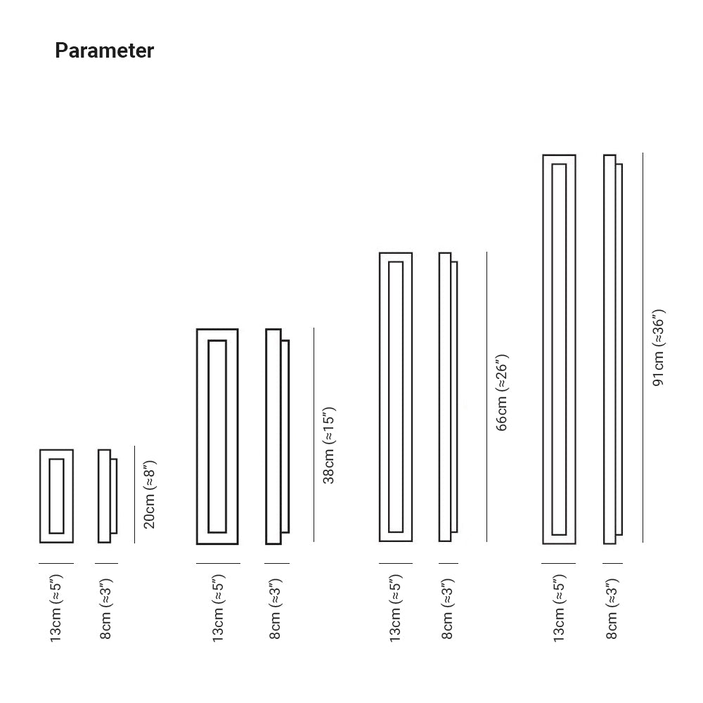 Edge Außenwandleuchte Wasserdicht, 20CM/38CM/66CM/90CM Lang - Lumpaz