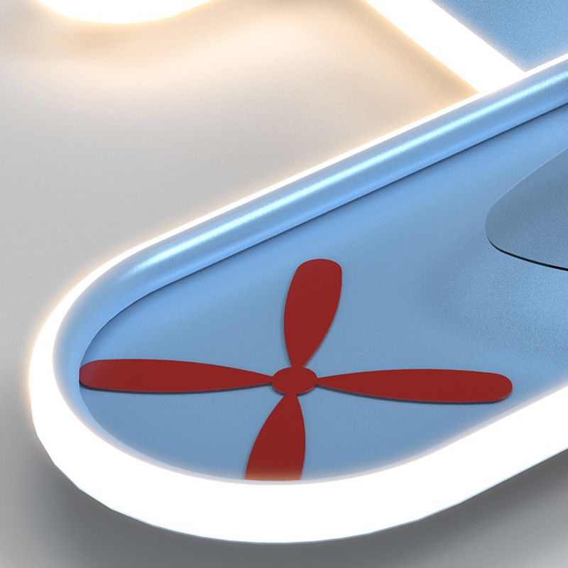 Minori Deckenventilator mit Beleuchtung Flugzeug Blau, 53CM Lang - Lumpaz