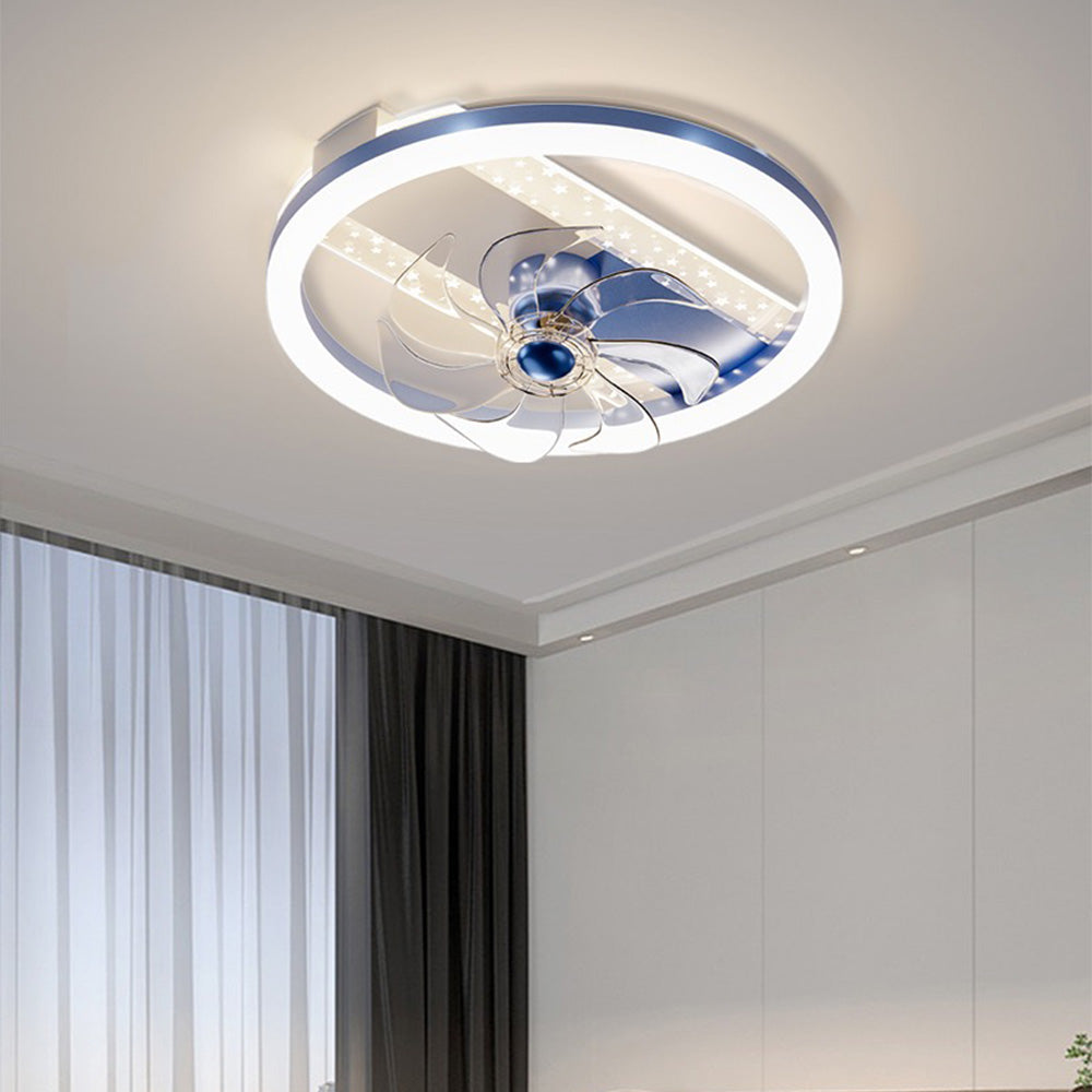 Kelley Deckenventilator mit Beleuchtung Blau & Schwarz, 5 Stile, ∅50/90/110CM - Lumpaz