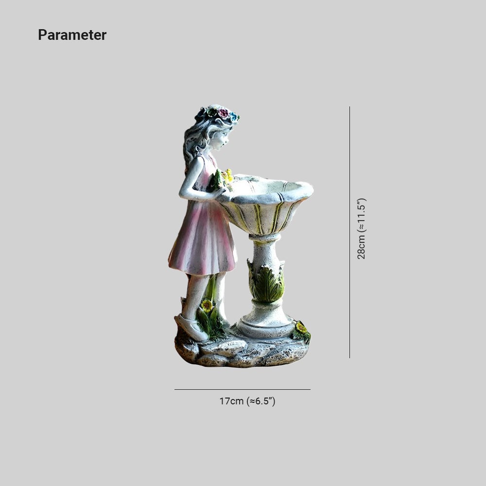 Minori Außenstehleuchte Feenmädchen Rosa Solarenergie, 28CM lang - Lumpaz