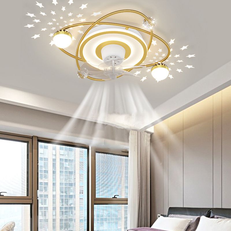 Madina Deckenventilator mit Beleuchtung Stern 3-Blatt, 2 Farben, ∅55CM - Lumpaz