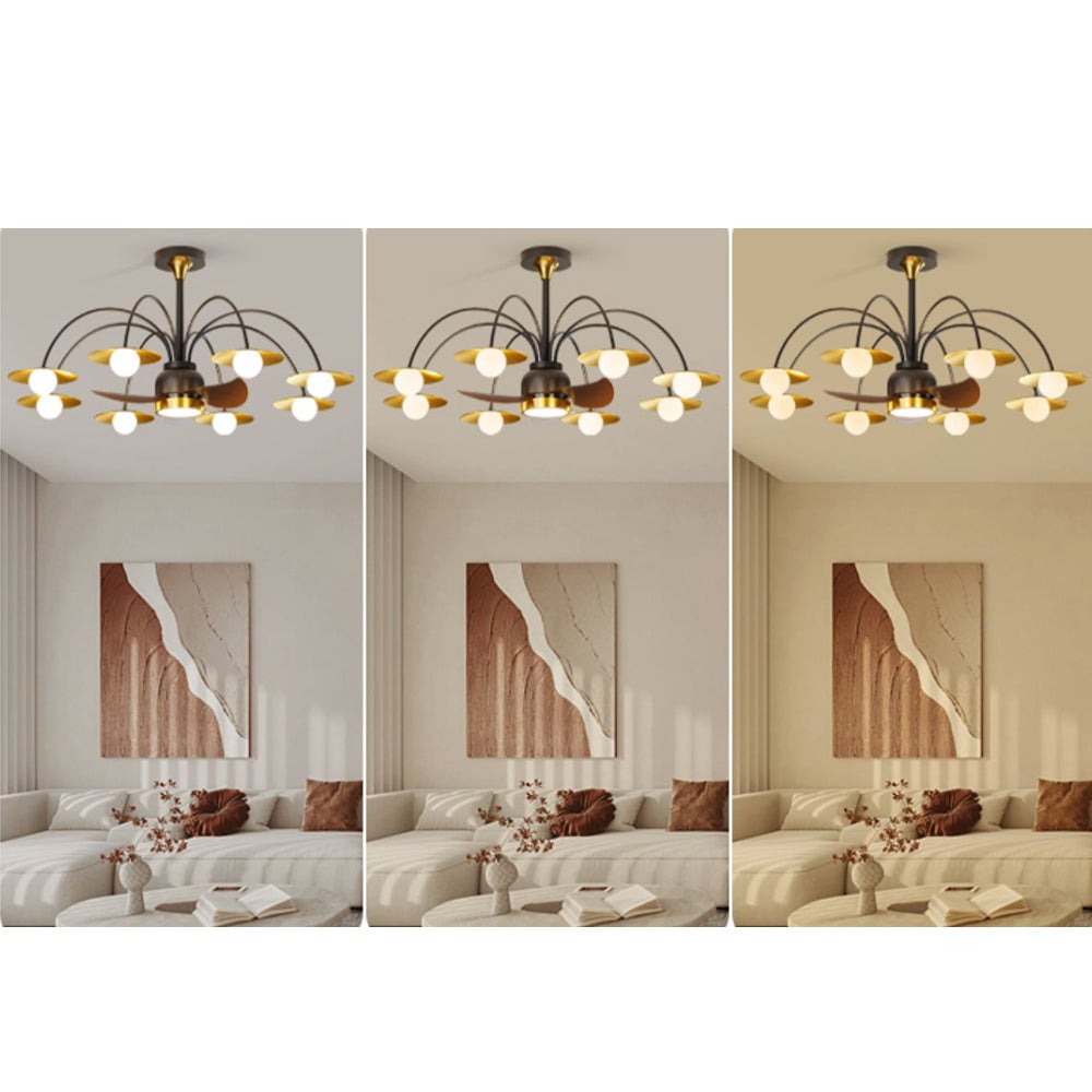 Carins Deckenventilator mit Beleuchtung Aluminium & Metall, ∅110CM - Lumpaz
