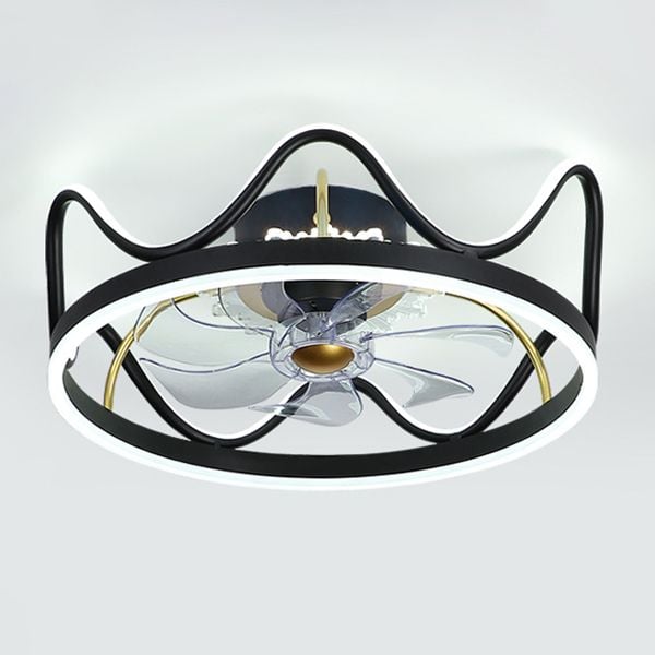 Madina Deckenventilator mit Beleuchtung Krone, 2 Farben, ∅47/56cm - Lumpaz