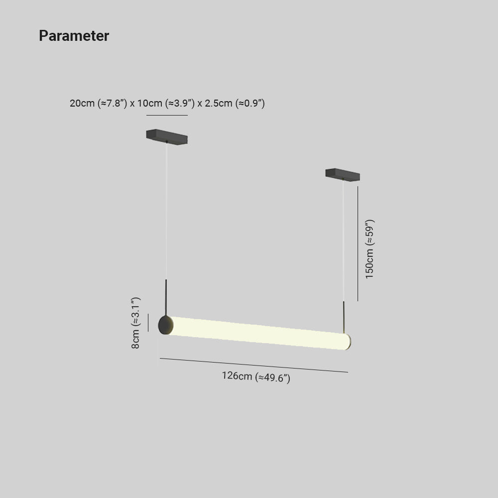 Edge Außenpendelleuchte Schwarz & Weiß, 126CM Lang - Lumpaz