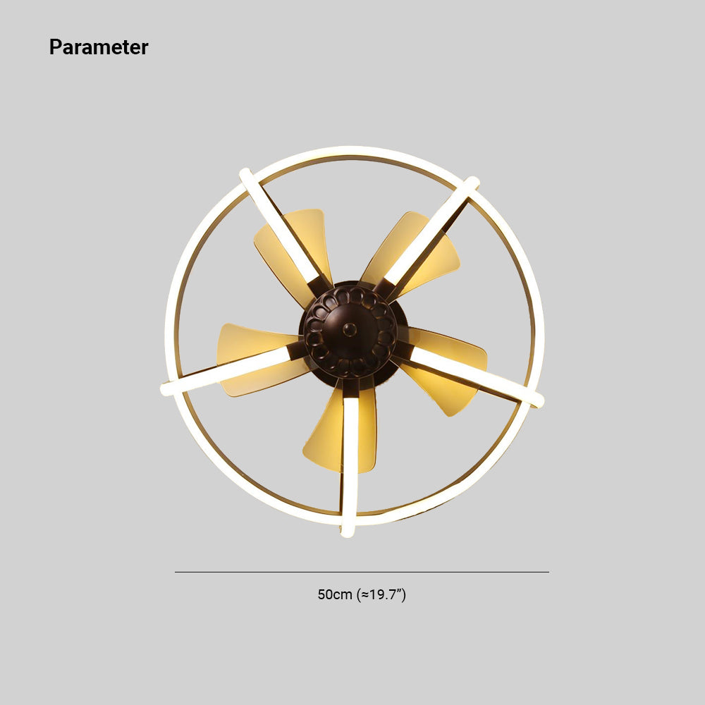 Lacey Deckenventilator mit Beleuchtung, Aluminium & Metall, ∅50CM - Lumpaz