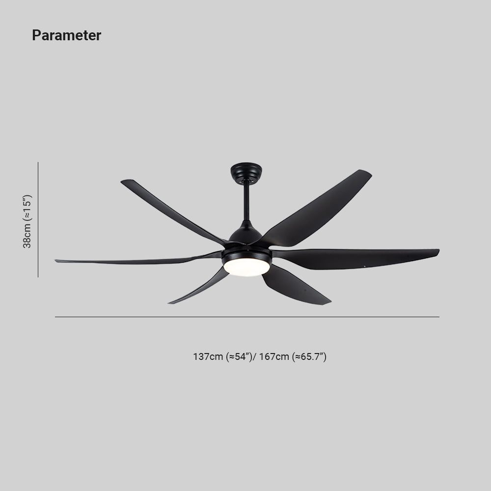 Haydn Deckenventilator mit Beleuchtung Weiß & Schwarz 6-Blatt, ∅137/167CM - Lumpaz