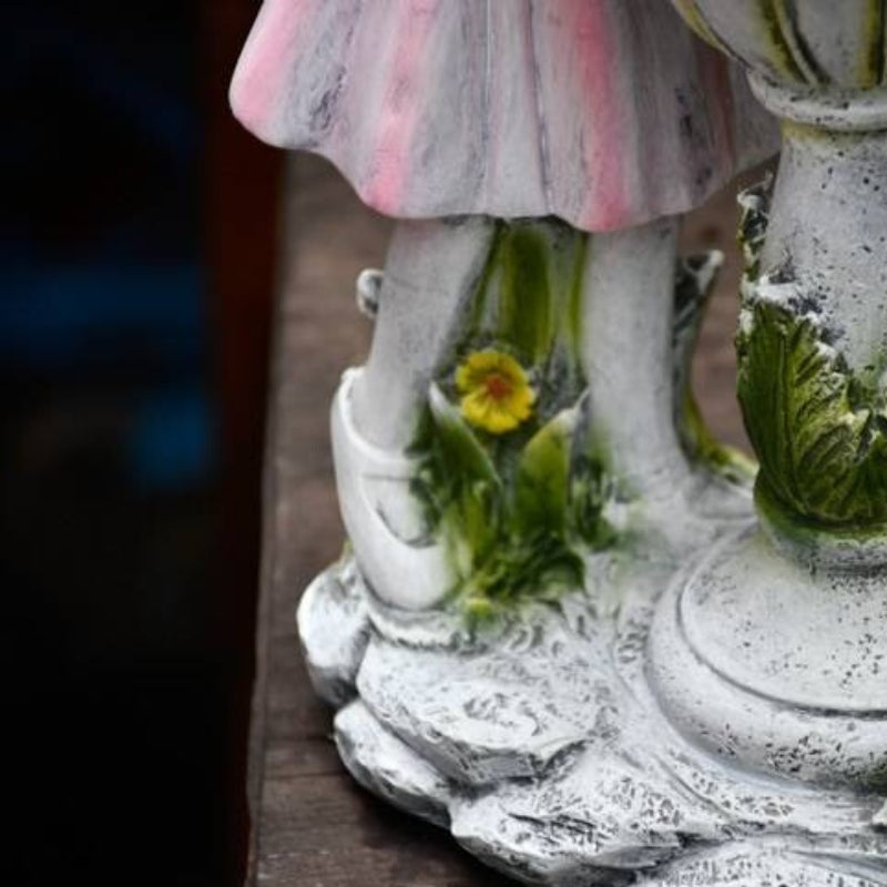 Minori Außenstehleuchte Feenmädchen Rosa Solarenergie, 28CM lang - Lumpaz