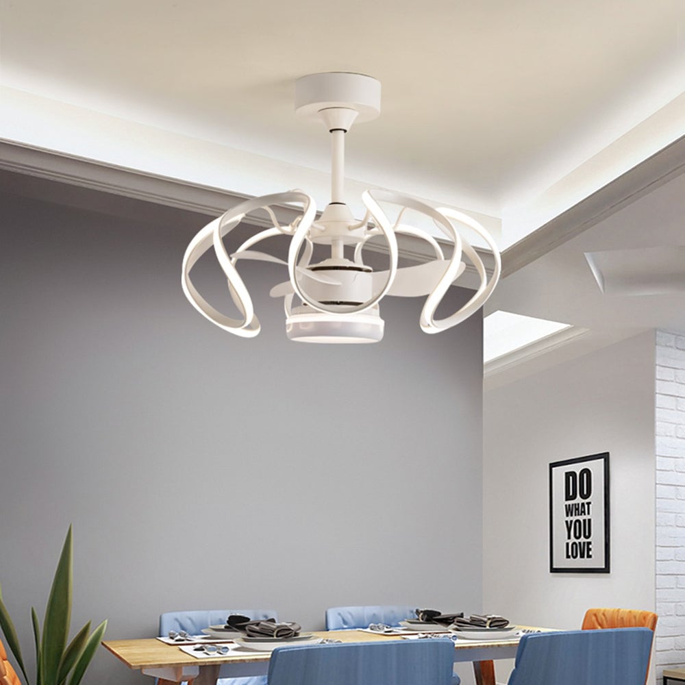 Lacey Deckenventilator mit Beleuchtung Grau & Weiß, 2 Stile, ∅65CM - Lumpaz