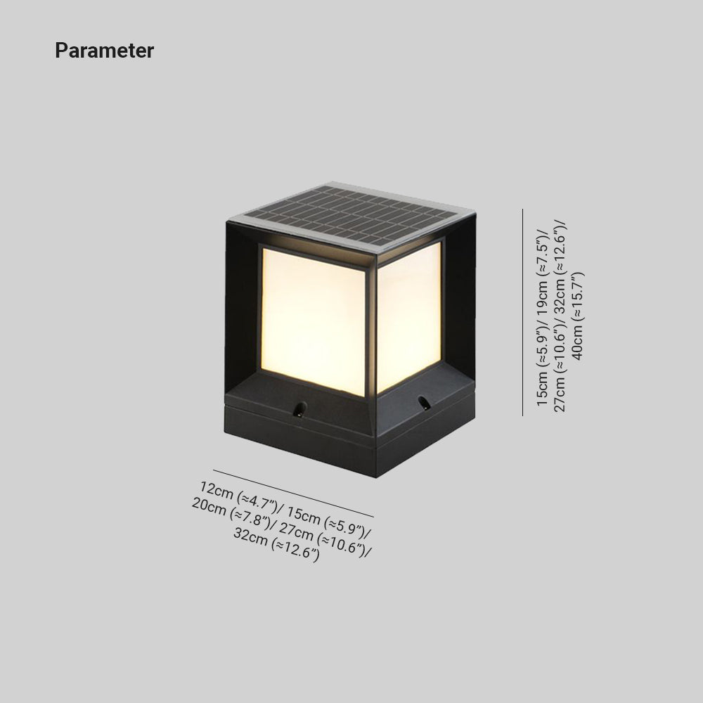 Riley Einfach Außensockelleuchte Rechteck Solarenergie, 12/15/20/27/32CM lang - Lumpaz
